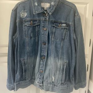 Time and Tru Distressed Denim Jacket